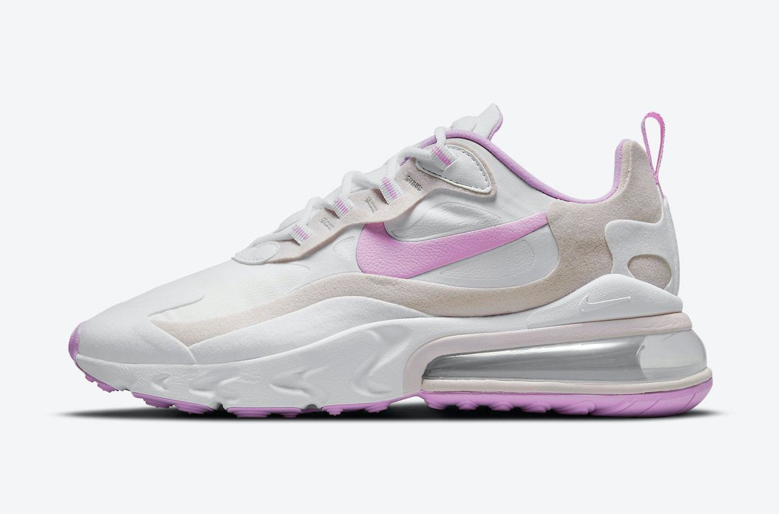 Air Max 270 React in White and Light Violet CZ1609-100